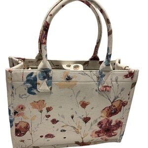 Falls Creek Large Floral Canvas Tote Bag with Shoulder Strap NWT